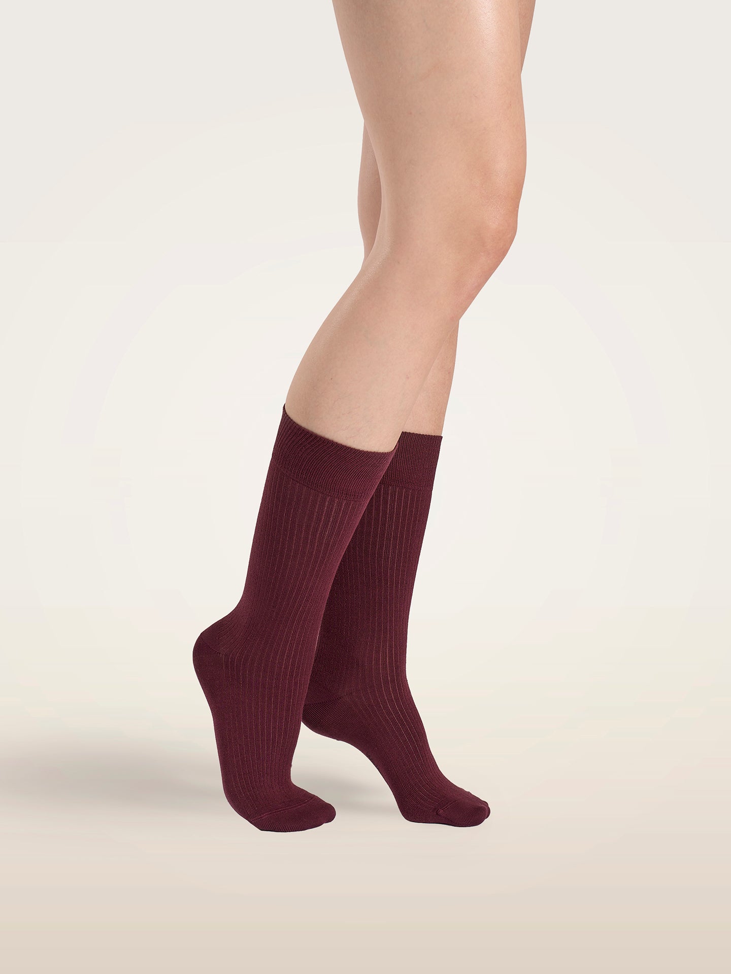 RIBBED STRETCH COTTON SOCKS