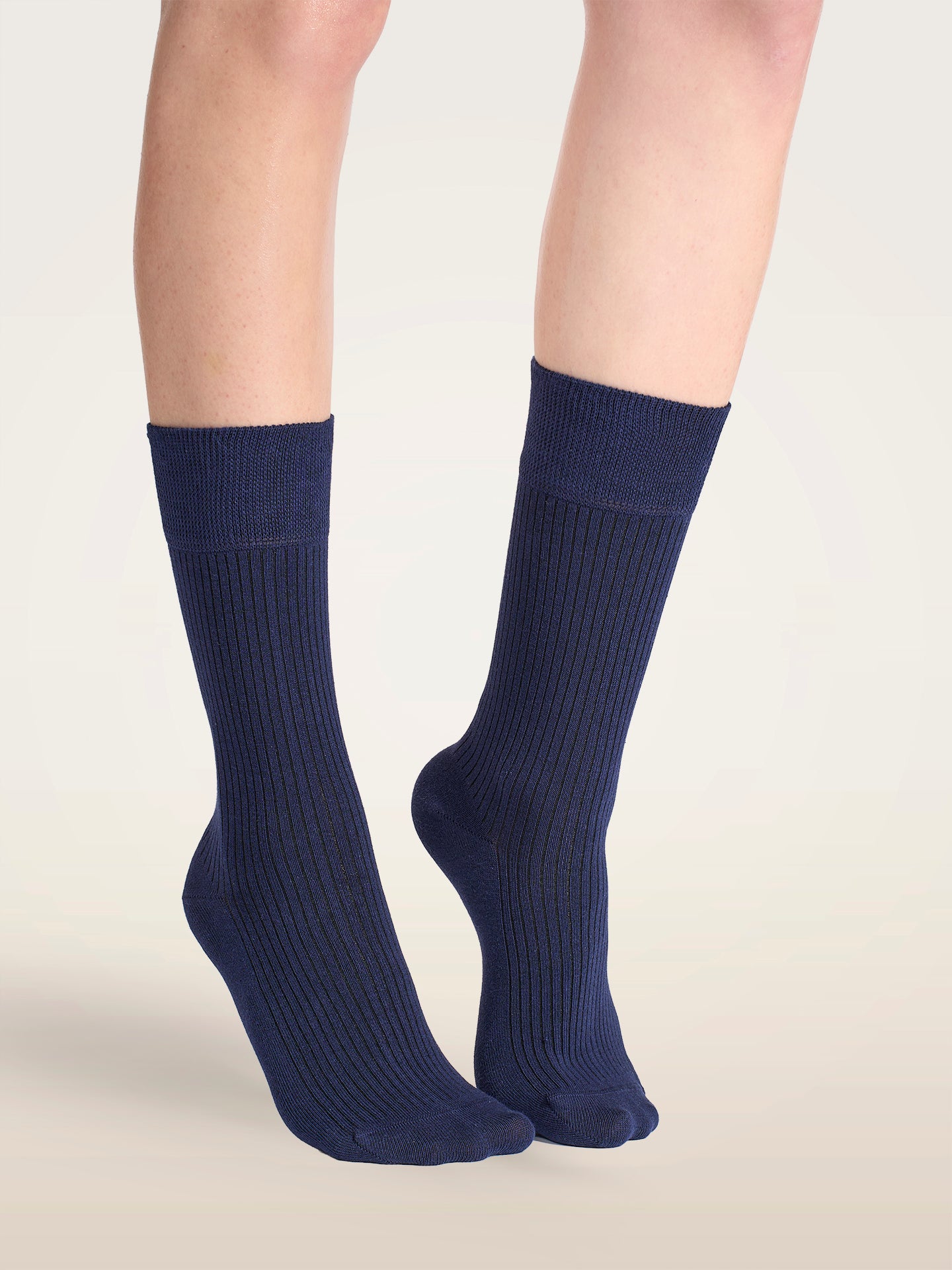 RIBBED STRETCH COTTON SOCKS