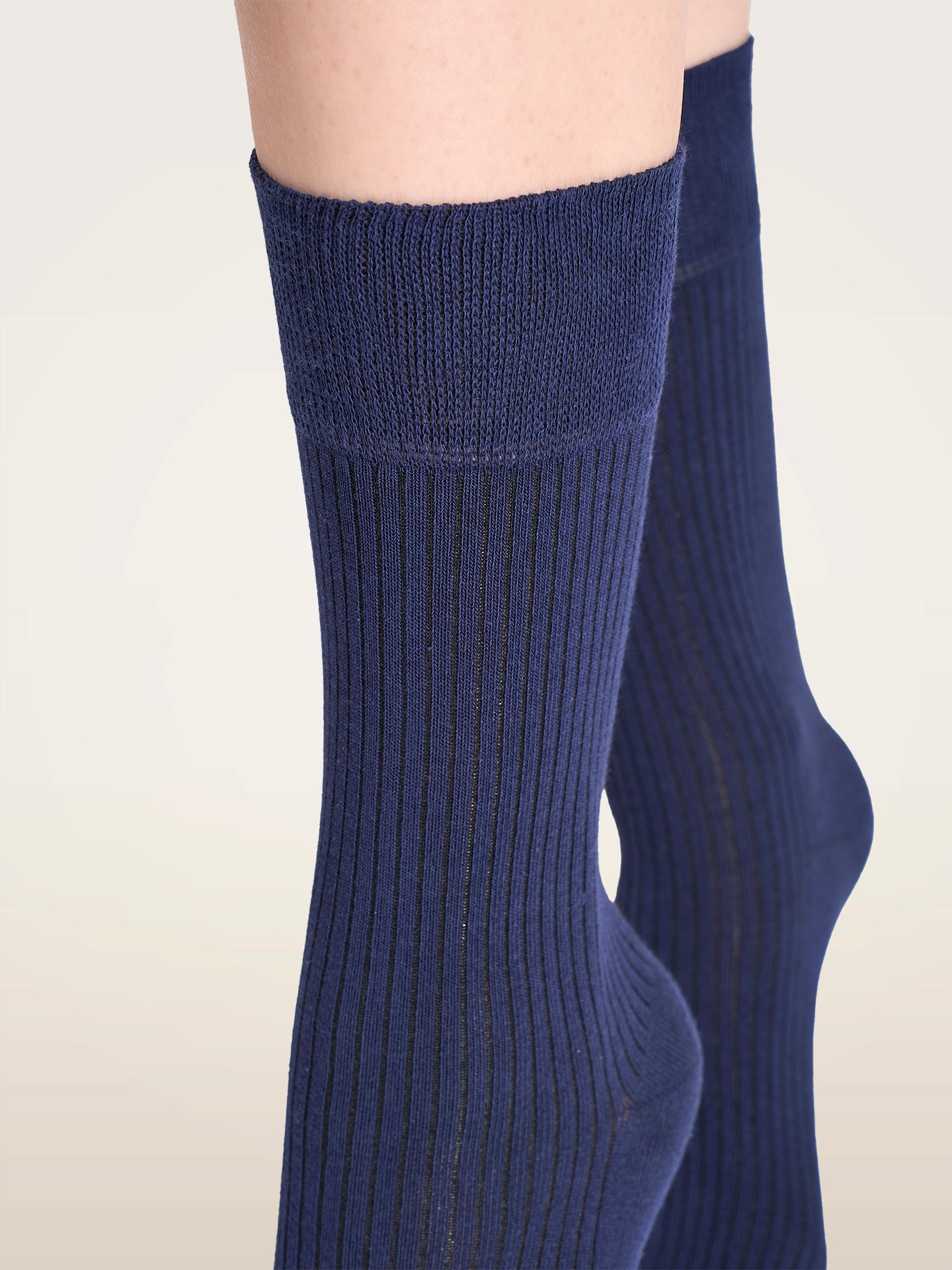 RIBBED STRETCH COTTON SOCKS