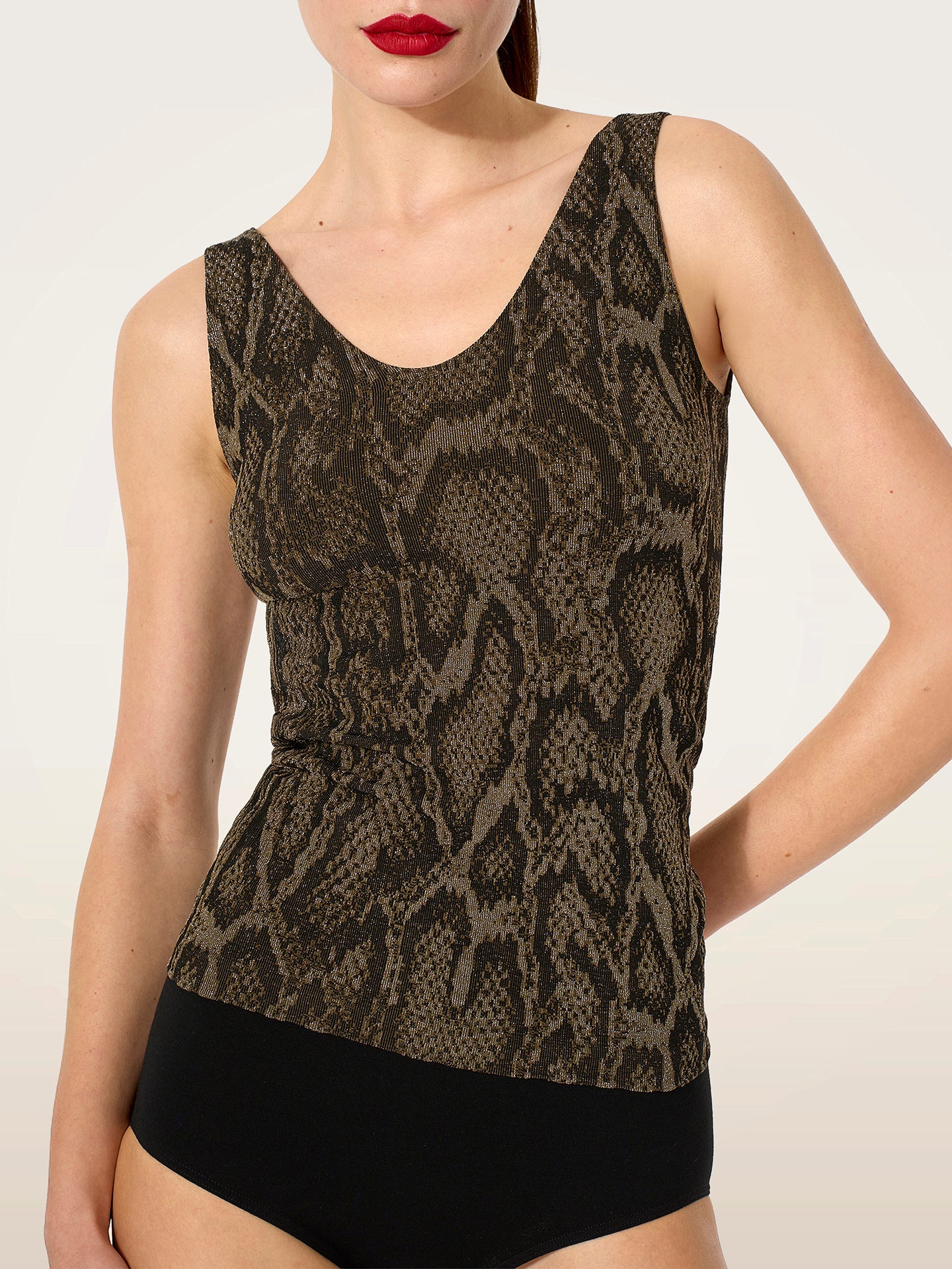 SHIMMERING PYTHON TOP SLEEVELESS