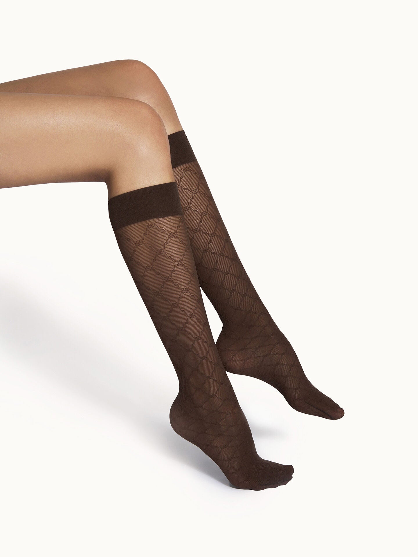 SHEER PATTERN KNEE HIGHS